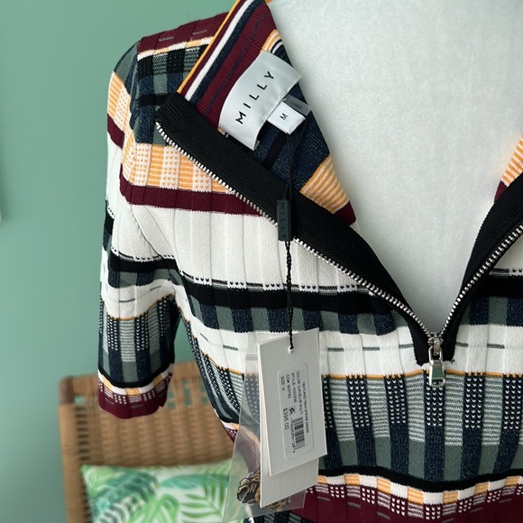 Milly Textured Tech Stripe Dress - Size M - NWT - Picture 11 of 16